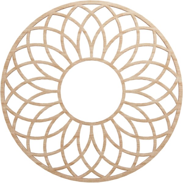 Ekena Millwork Cannes Wood Fretwork Pierced Ceiling Medallion, Alder, 24"OD x 8 1/4"ID x 1/4"T CMWP24X24X0250CNAL - main